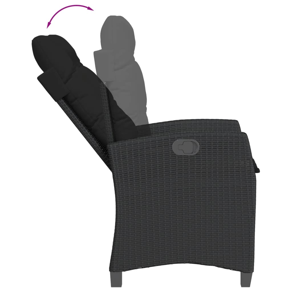 Reclining Garden Chair With Cushions Poly Rattan