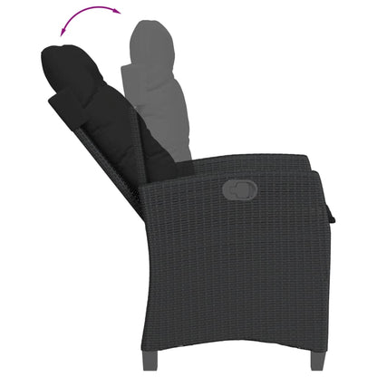 Reclining Garden Chair With Cushions Poly Rattan