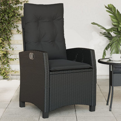 Reclining Garden Chair With Cushions Poly Rattan