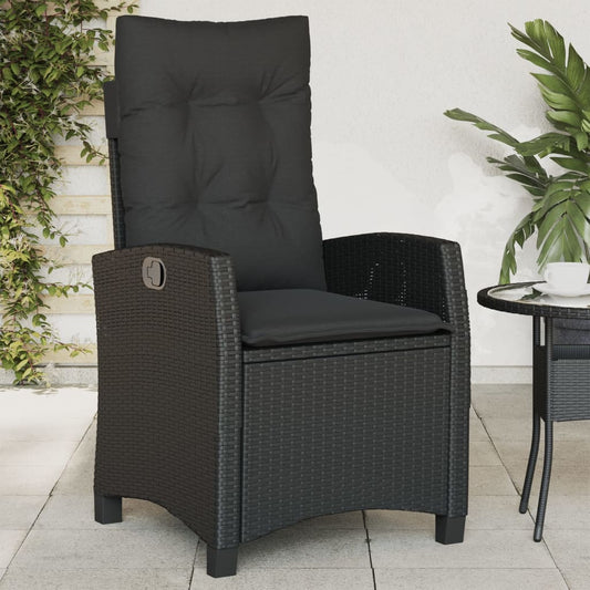 Reclining Garden Chair With Cushions Poly Rattan