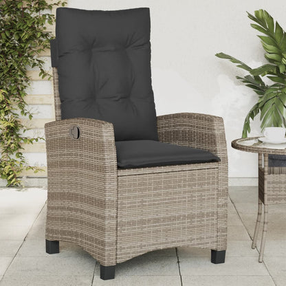 Reclining Garden Chair With Cushions Poly Rattan