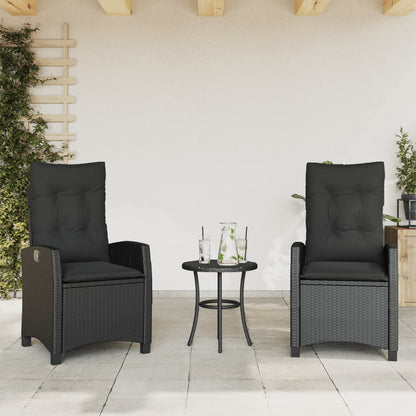 Reclining Garden Chair With Cushions Poly Rattan