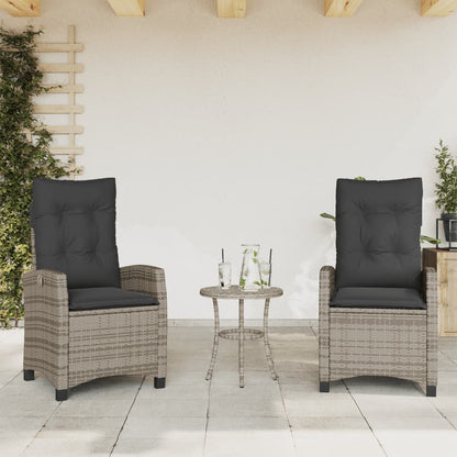 Reclining Garden Chair With Cushions Poly Rattan