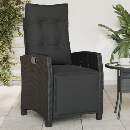 Reclining Garden Chair With Cushions Poly Rattan