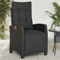 Reclining Garden Chair With Cushions Poly Rattan