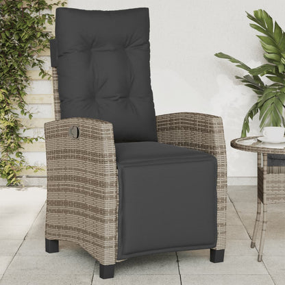 Reclining Garden Chair With Cushions Poly Rattan