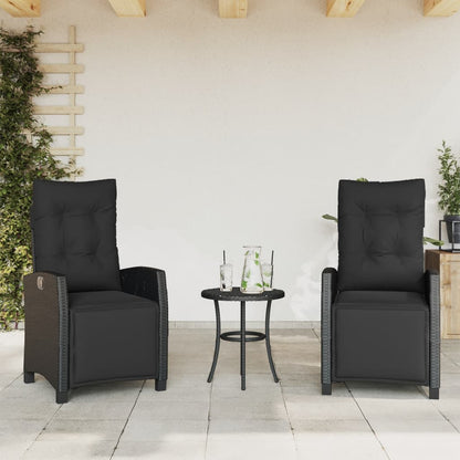 Reclining Garden Chair With Cushions Poly Rattan