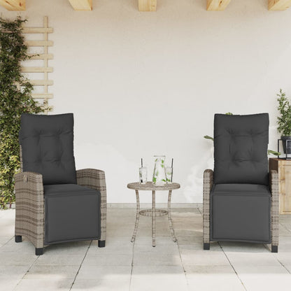 Reclining Garden Chair With Cushions Poly Rattan