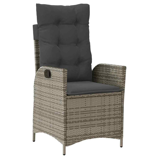 Reclining Garden Chair With Cushions Poly Rattan