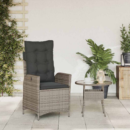 Reclining Garden Chair With Cushions Poly Rattan