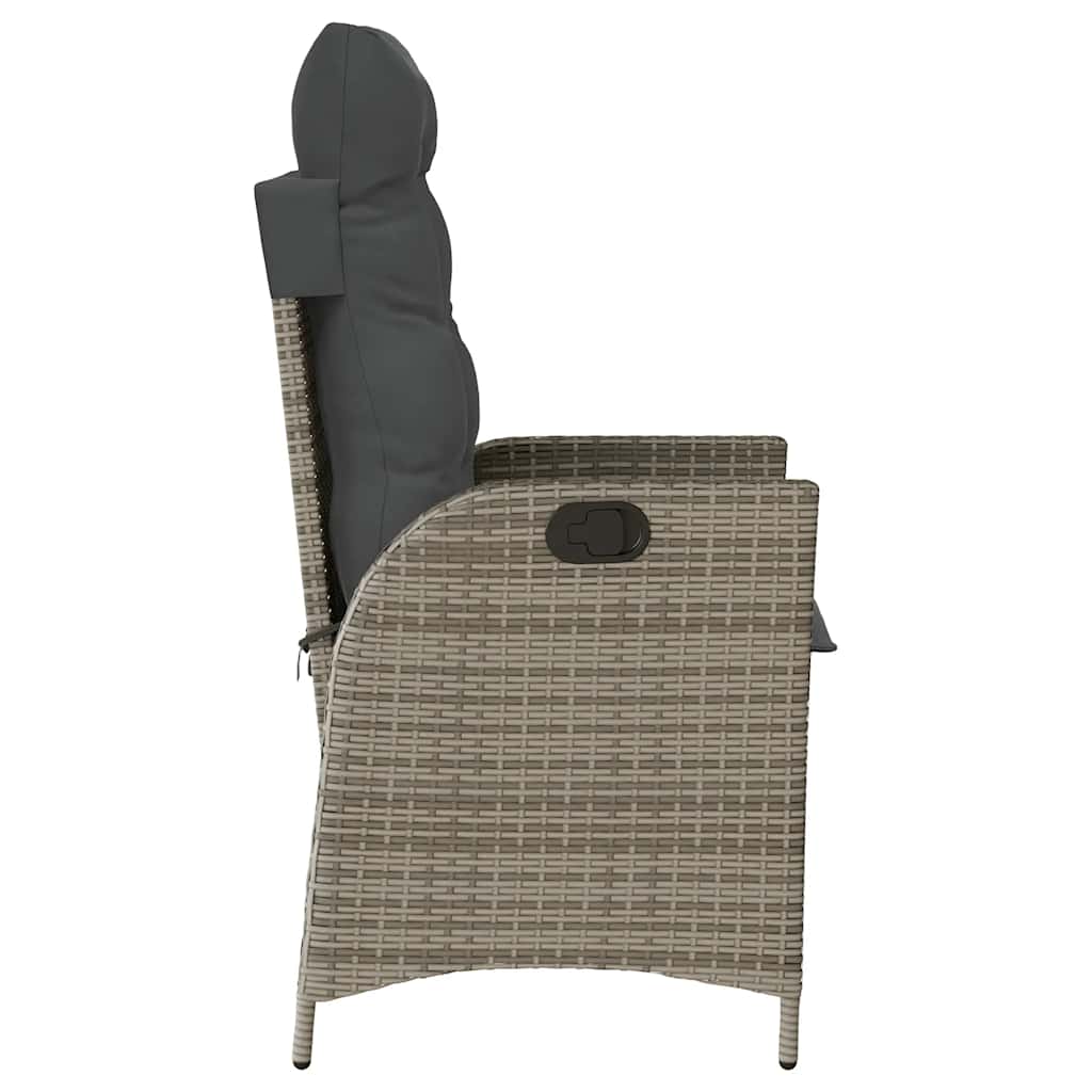 Reclining Garden Chair With Cushions Poly Rattan