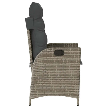 Reclining Garden Chair With Cushions Poly Rattan