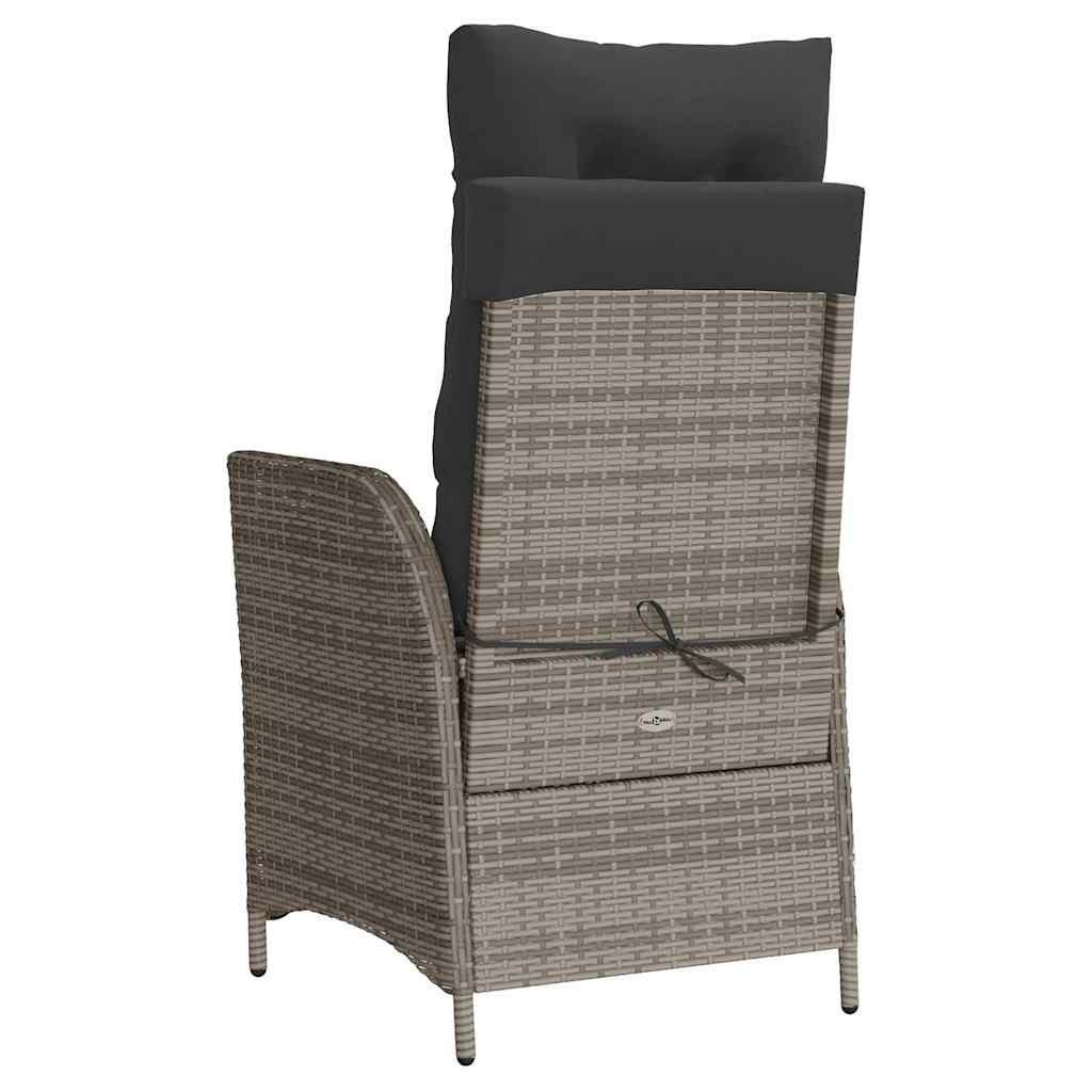 Reclining Garden Chair With Cushions Poly Rattan