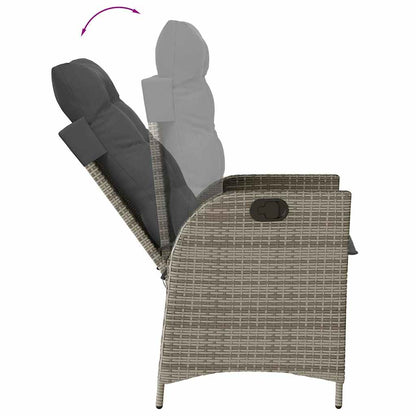 Reclining Garden Chair With Cushions Poly Rattan