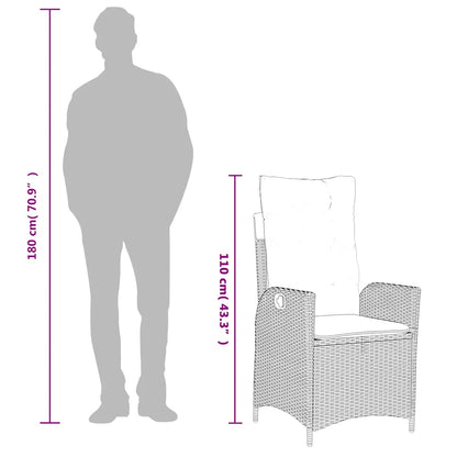 Reclining Garden Chair With Cushions Poly Rattan