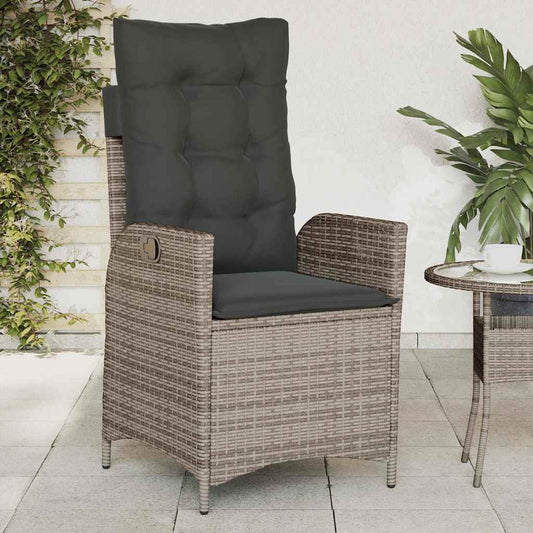 Reclining Garden Chair With Cushions Poly Rattan