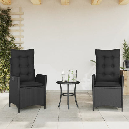 Reclining Garden Chair With Cushions Poly Rattan