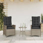 Reclining Garden Chair With Cushions Poly Rattan