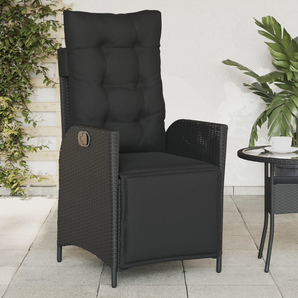 Reclining Garden Chair With Cushions Poly Rattan
