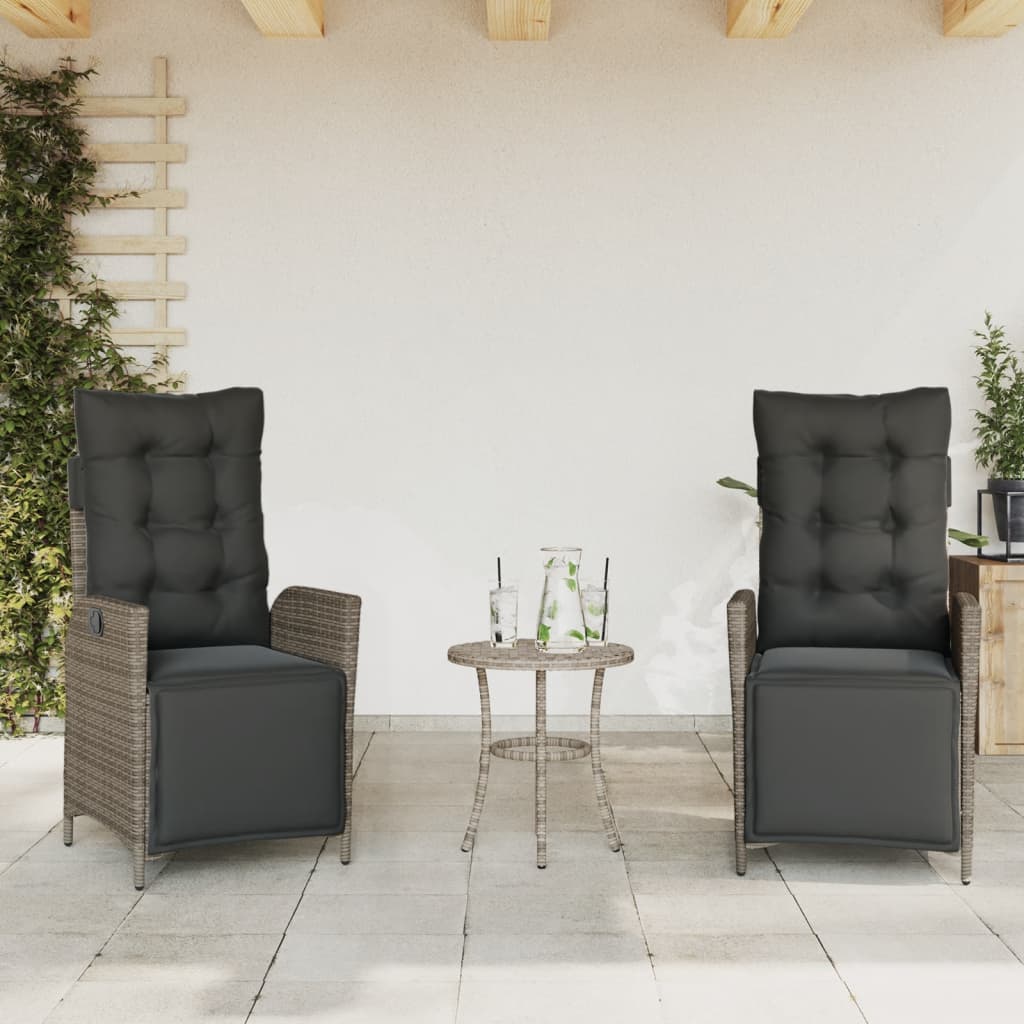 Reclining Garden Chair With Cushions Poly Rattan
