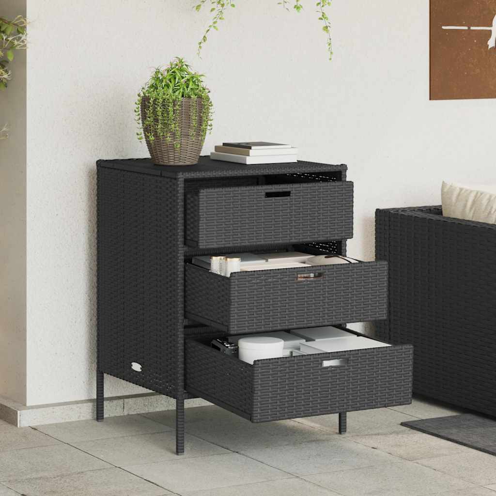 Garden Storage Cabinet Poly Rattan