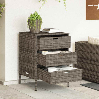 Garden Storage Cabinet Poly Rattan