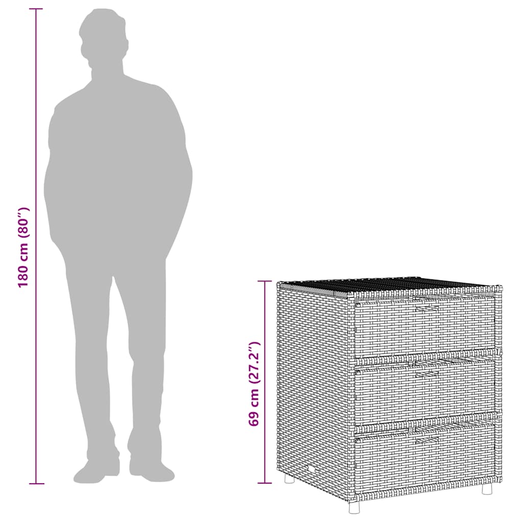 Garden Storage Cabinet Poly Rattan
