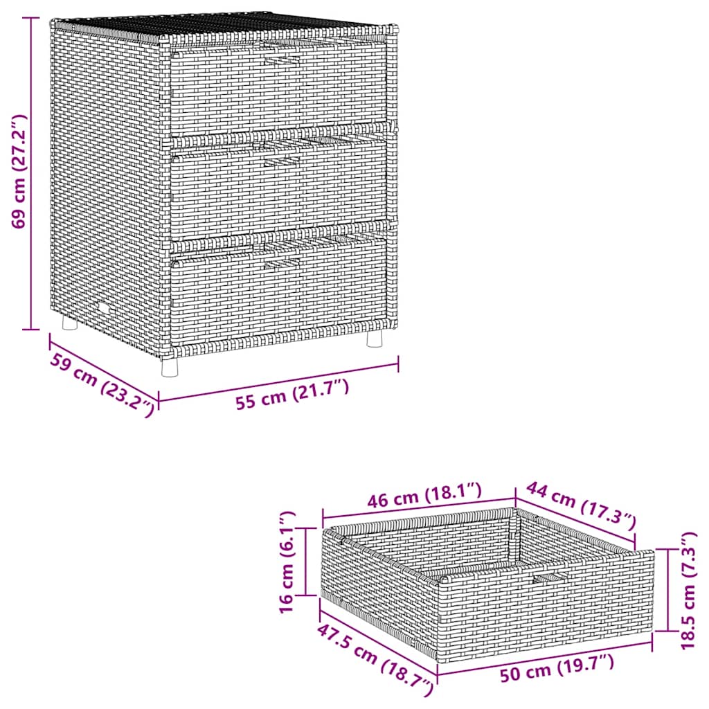 Garden Storage Cabinet Poly Rattan