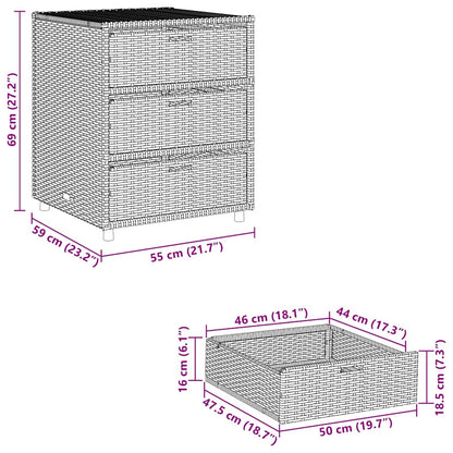 Garden Storage Cabinet Poly Rattan