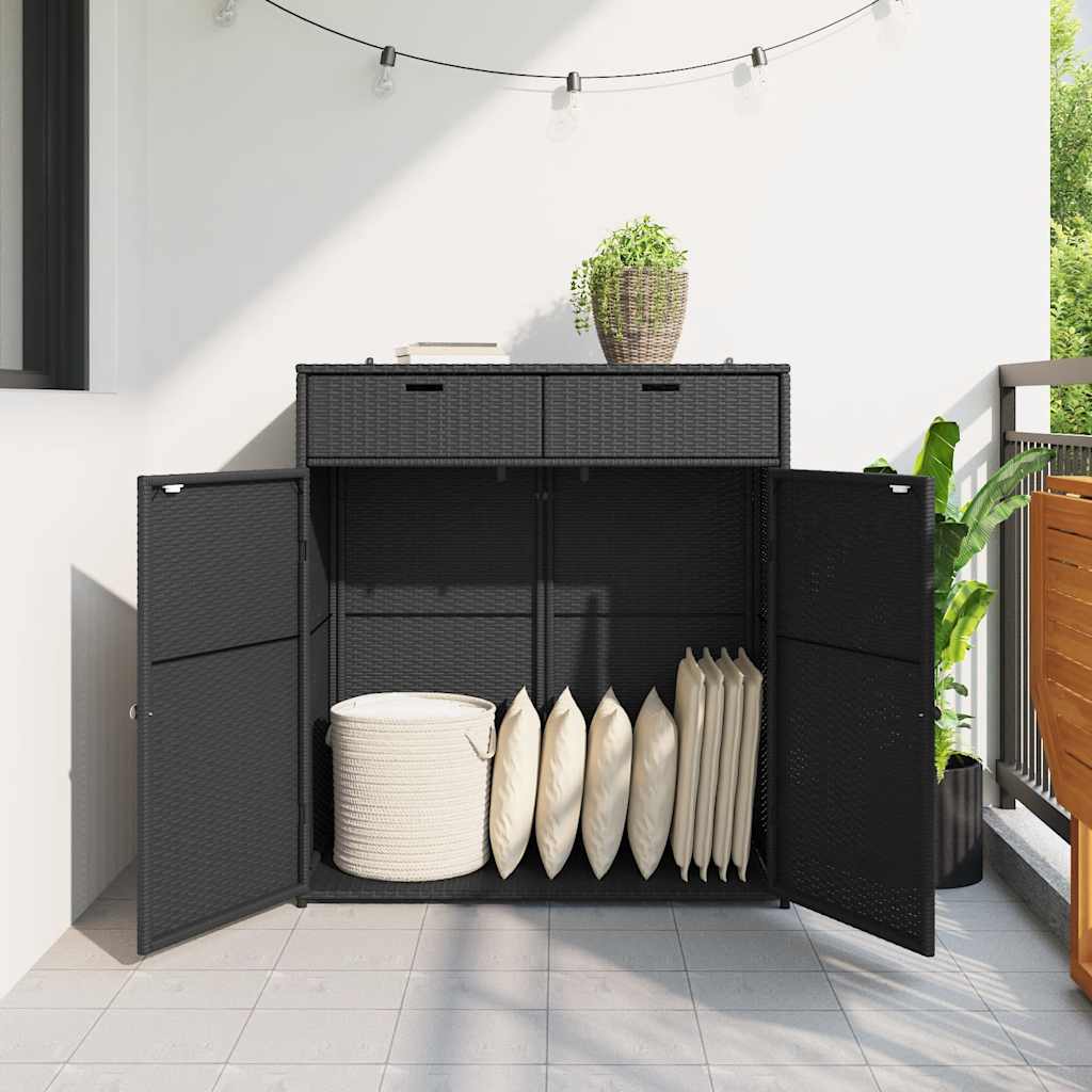 Garden Storage Cabinet Poly Rattan