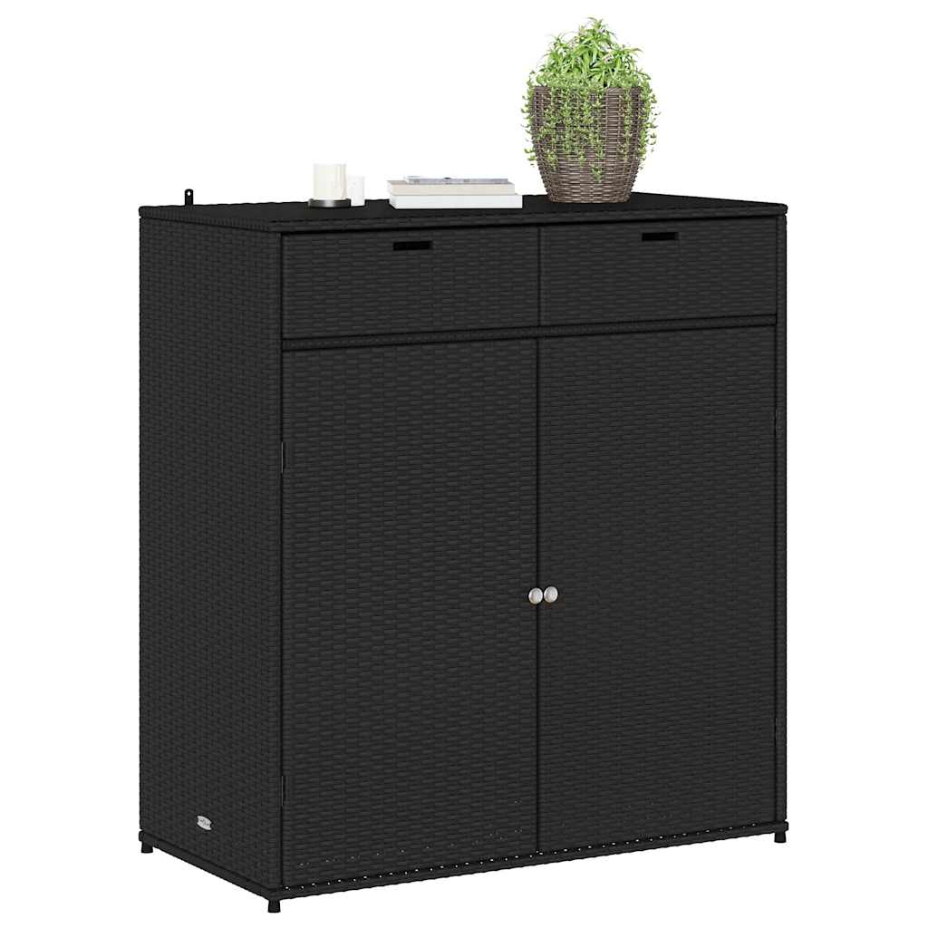 Garden Storage Cabinet Poly Rattan