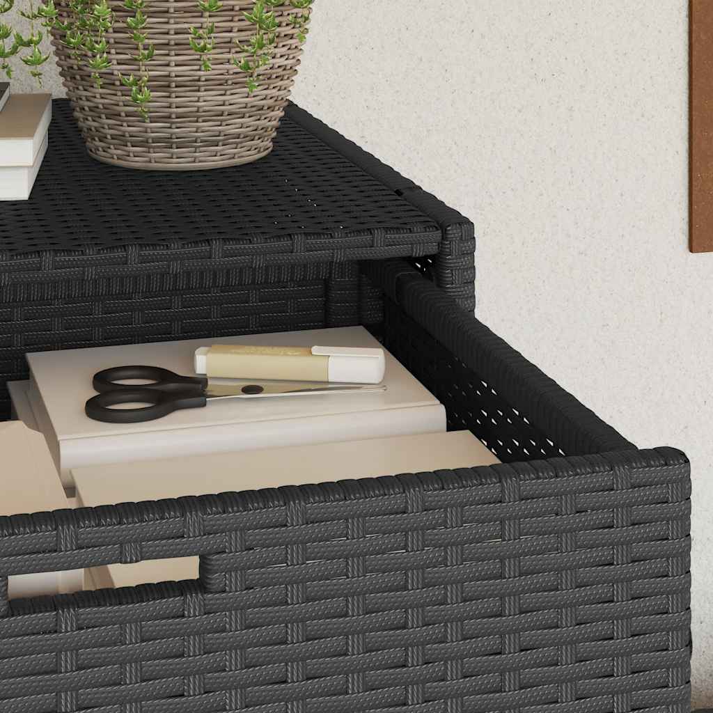 Garden Storage Cabinet Poly Rattan