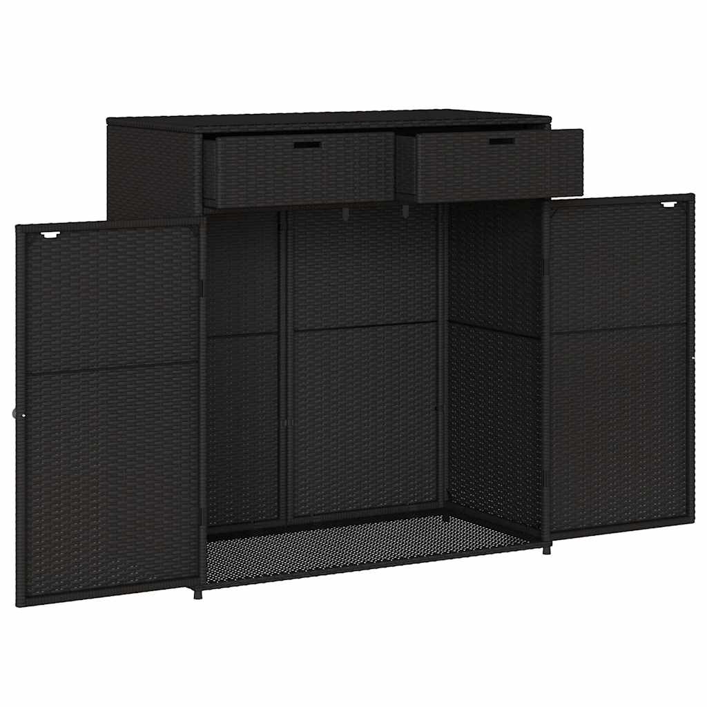 Garden Storage Cabinet Poly Rattan