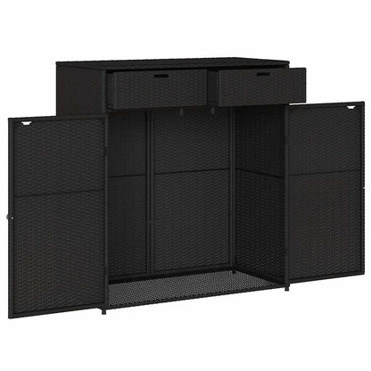 Garden Storage Cabinet Poly Rattan