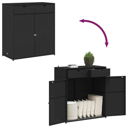 Garden Storage Cabinet Poly Rattan