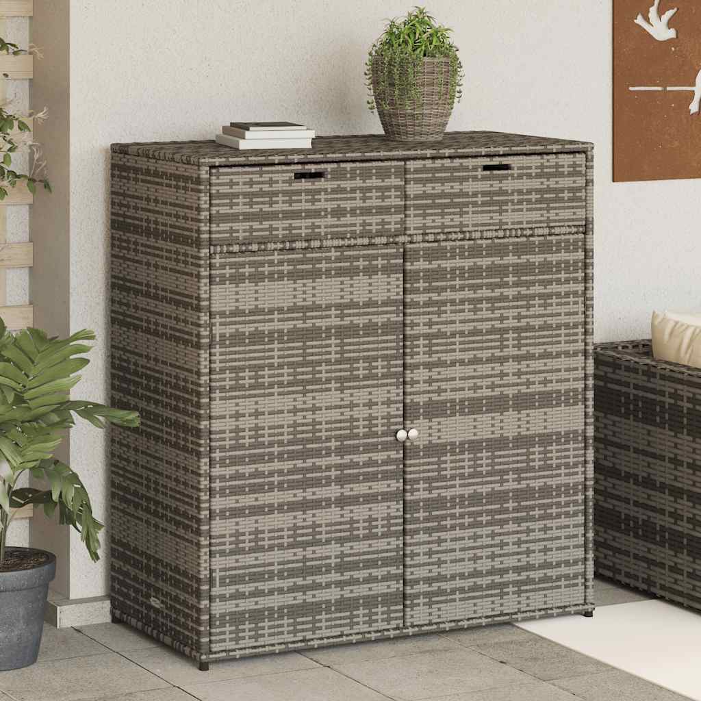 Garden Storage Cabinet Poly Rattan