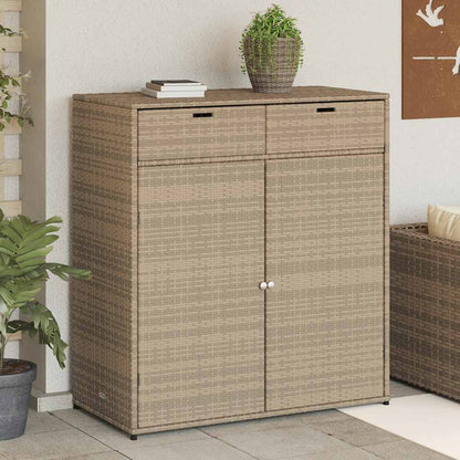 Garden Storage Cabinet Poly Rattan