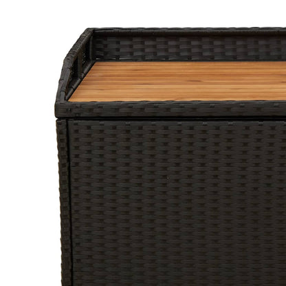 Storage Bench Poly Rattan And Acacia Wood