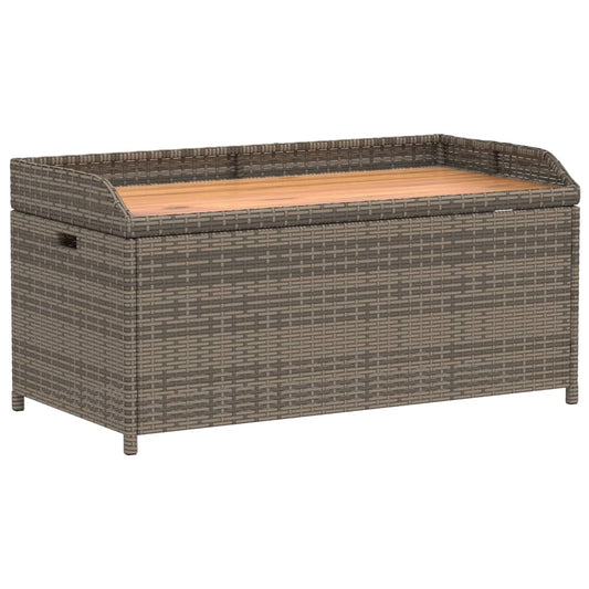 Storage Bench Poly Rattan And Acacia Wood