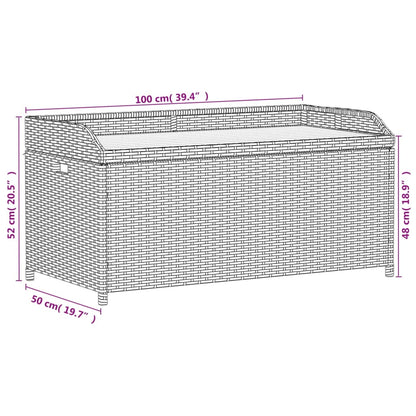 Storage Bench Poly Rattan And Acacia Wood