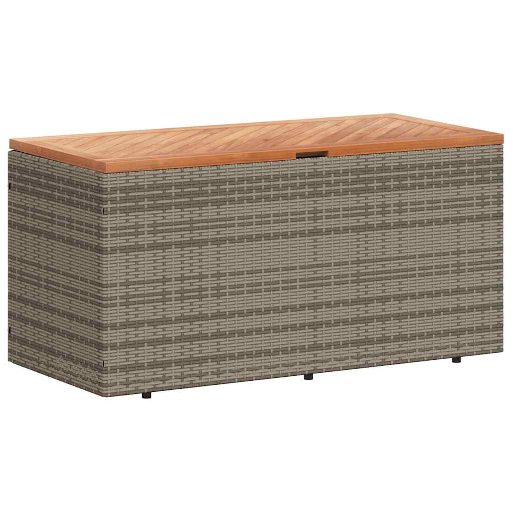 Garden Storage Box Poly Rattan Acacia Wood