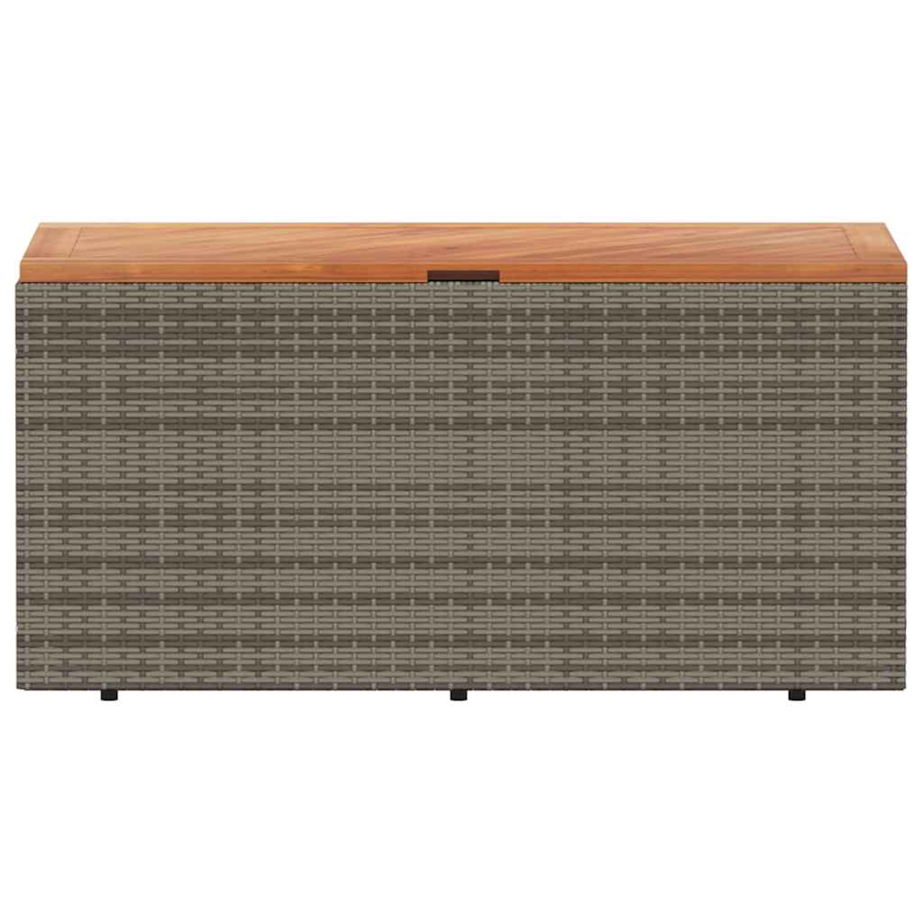 Garden Storage Box Poly Rattan Acacia Wood