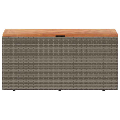 Garden Storage Box Poly Rattan Acacia Wood