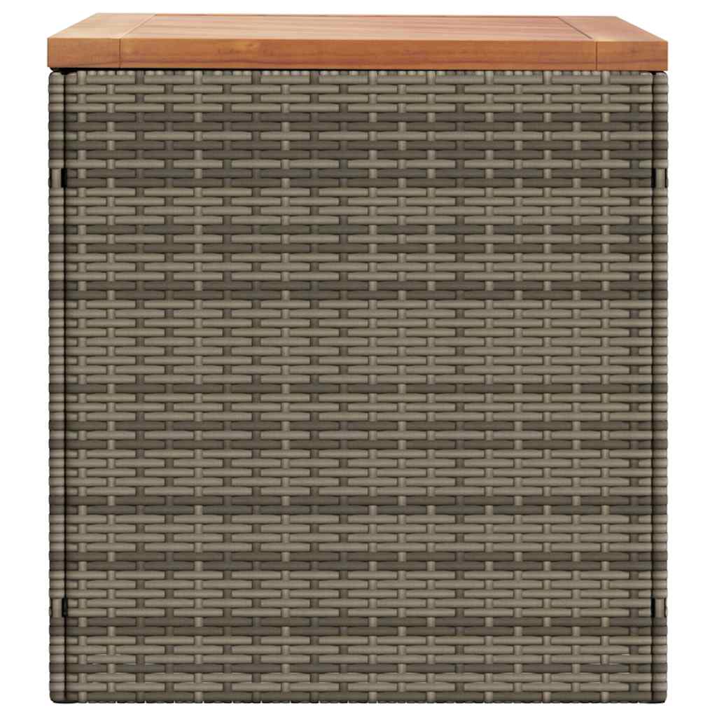 Garden Storage Box Poly Rattan Acacia Wood
