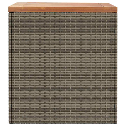 Garden Storage Box Poly Rattan Acacia Wood
