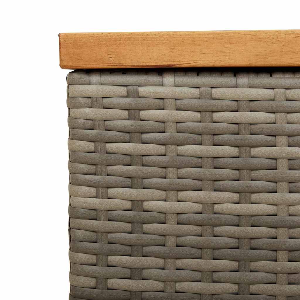Garden Storage Box Poly Rattan Acacia Wood