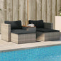 5 Piece Garden Sofa Set With Cushions Poly Rattan Acacia