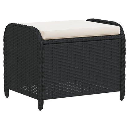 Garden Stool With Cushion 58X46X46 Cm Poly Rattan