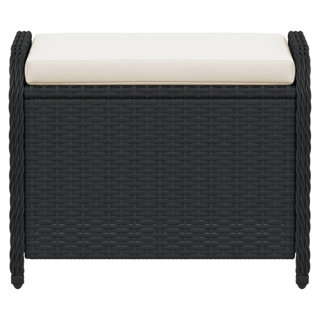 Garden Stool With Cushion 58X46X46 Cm Poly Rattan