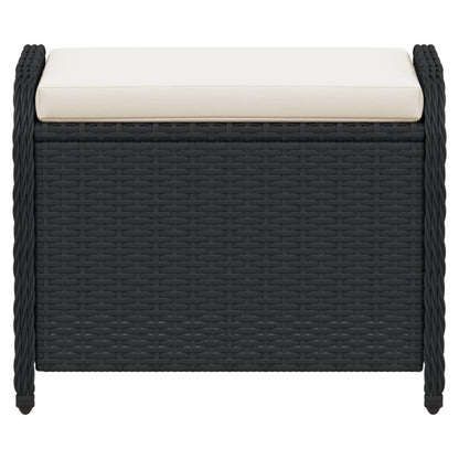 Garden Stool With Cushion 58X46X46 Cm Poly Rattan